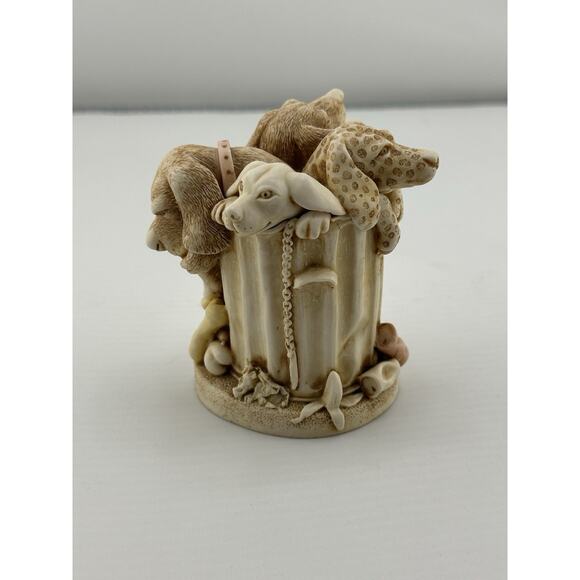 Harmony Kingdom "Nic Nak Paddywak" Dogs in Can 1996 Rare Boot Inside - Picture 4 of 11